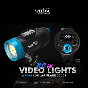 Weefine WF099 Solar Flare 7000-Lumen Wide Angle Video Light Underwater Photography Flashlight